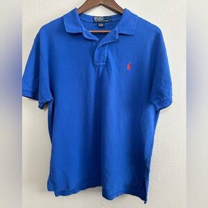 Polo Ralph Lauren Shirt large Blue with Small Pony Red